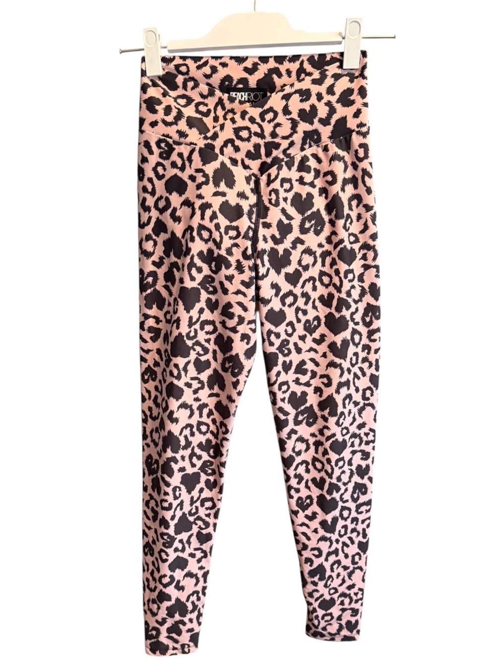 BEACH RIOT Pale Pink Leopard Print Women’s Leggings